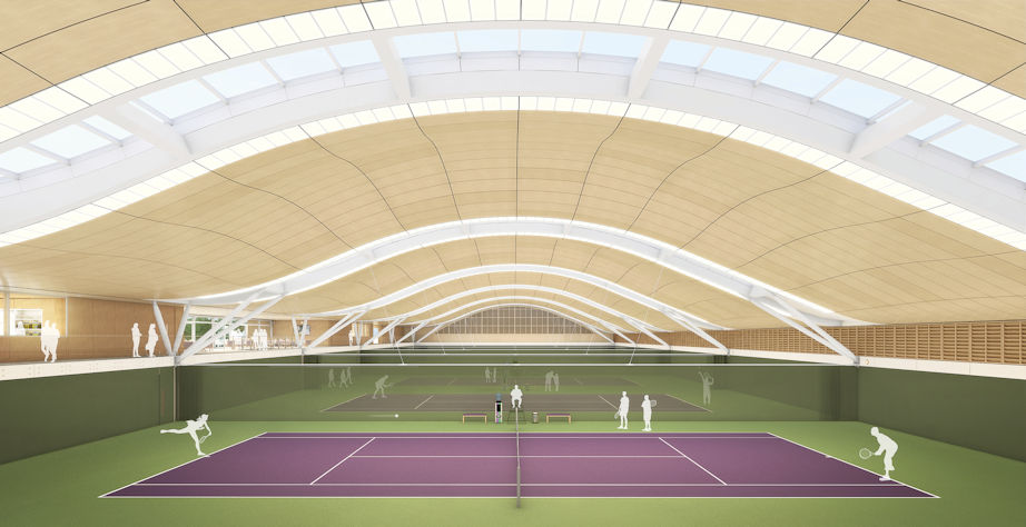 All England Lawn Tennis Club new member's complex at Wimbledon internal mid.jpg