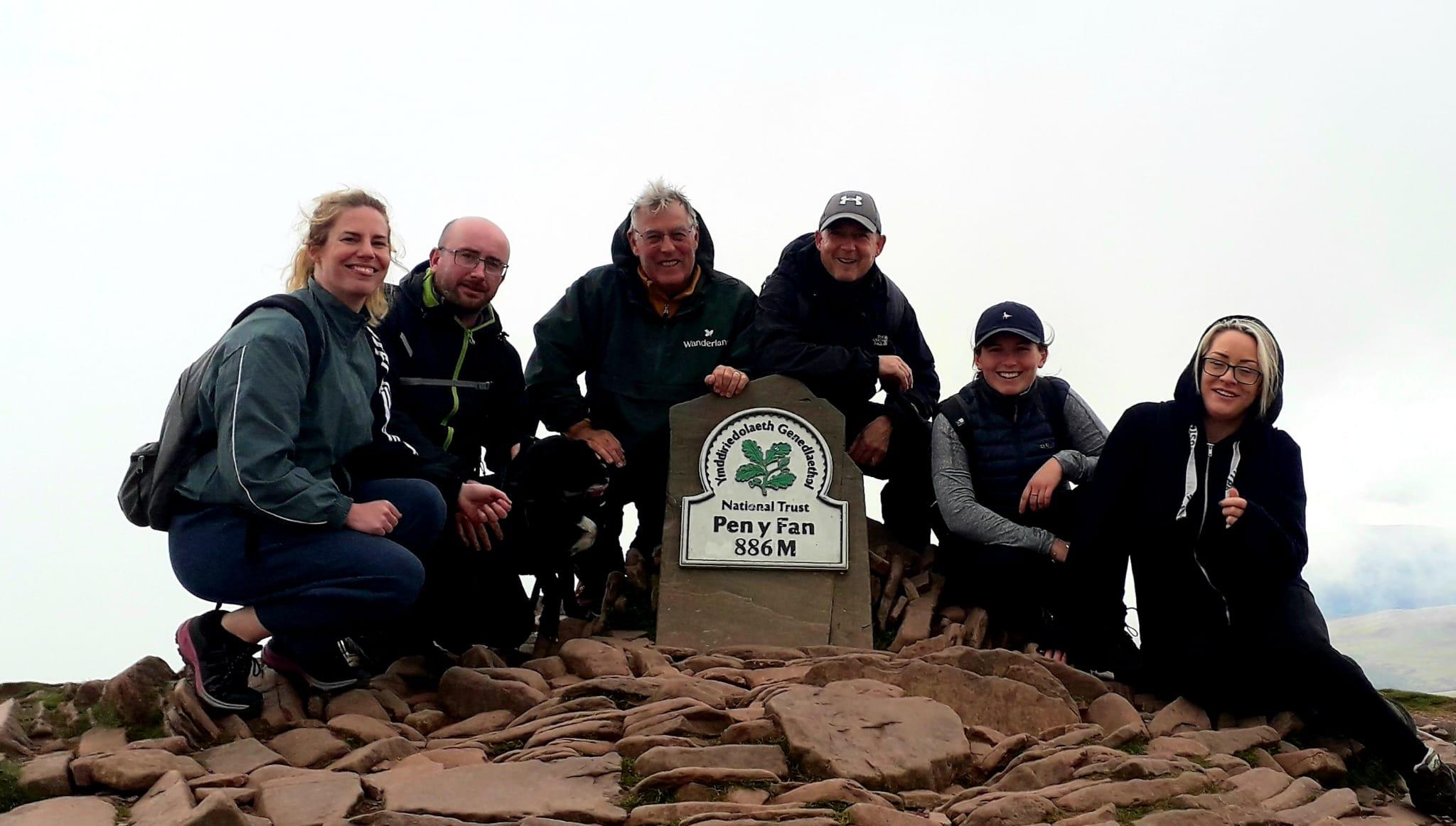 Move your Mind participants at summit of Pen Y Fan.